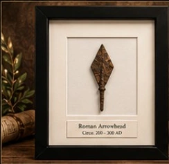 Illustrative framed arrangement for Roman Iron Arrowhead I