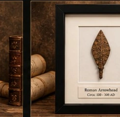 Illustrative framed arrangement for Roman Iron Arrowhead IV